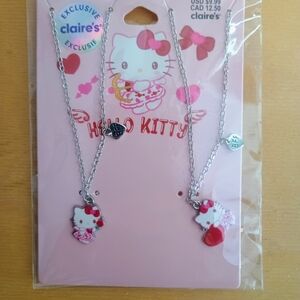 Sanrio Hello Kitty Silver Necklace Set with Pink Accents